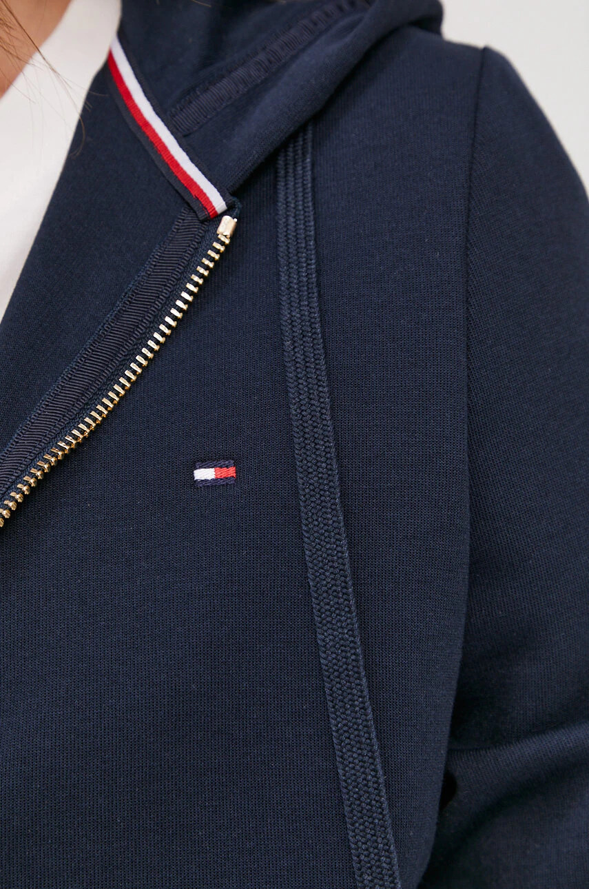 Tommy Hilfiger Суичър дамски в тъмносиньо с изчистен дизайн - Pepit.bg