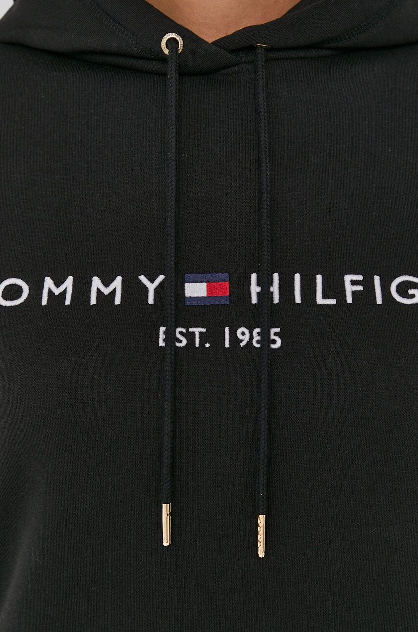 Tommy Hilfiger Суичър дамски в черно с апликация - Pepit.bg