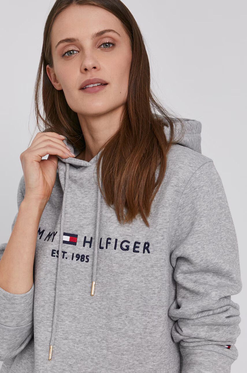 Tommy Hilfiger Суичър дамски в сиво с апликация - Pepit.bg