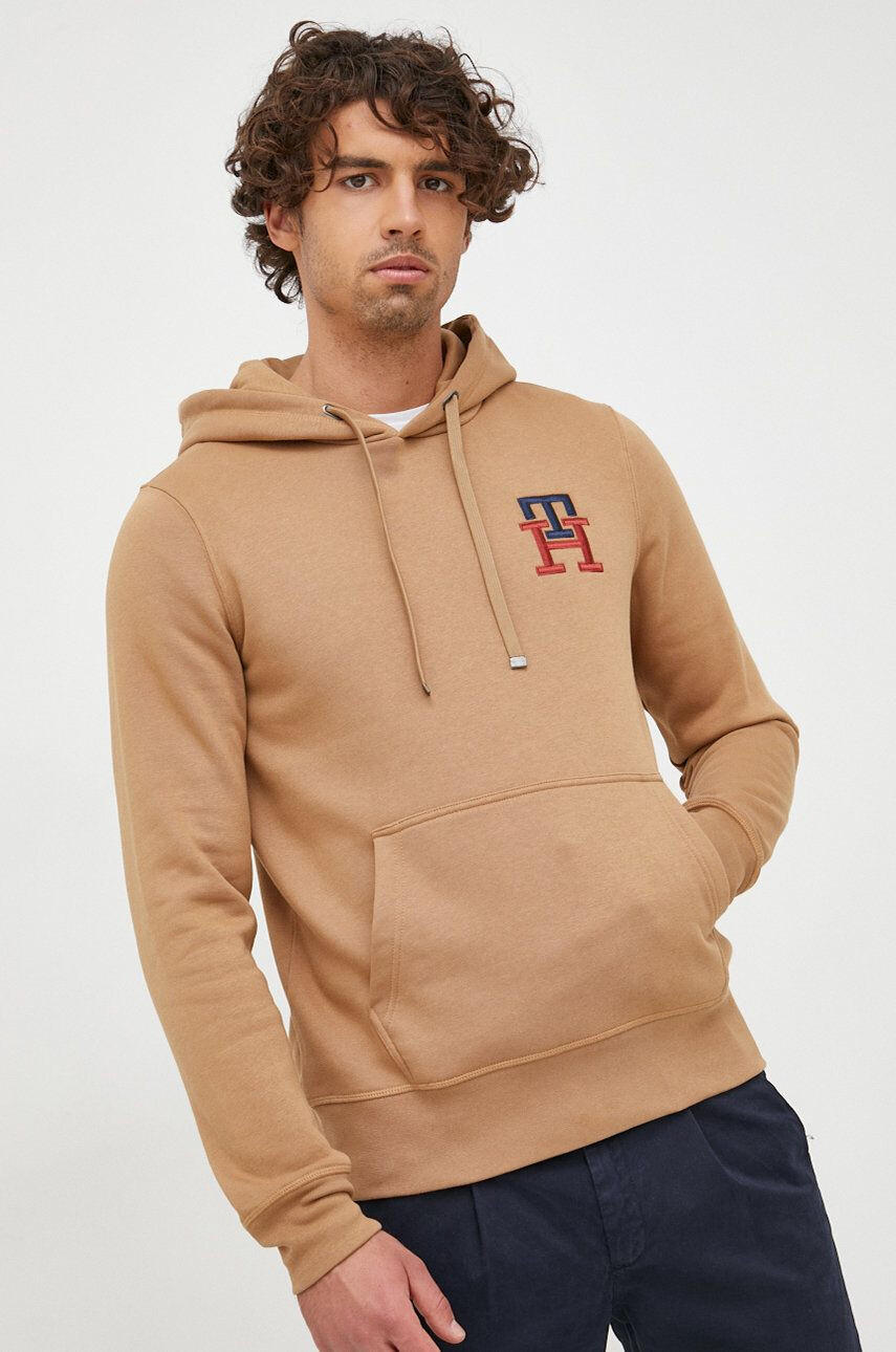 Tommy Hilfiger Суичър в бежово с апликация - Pepit.bg