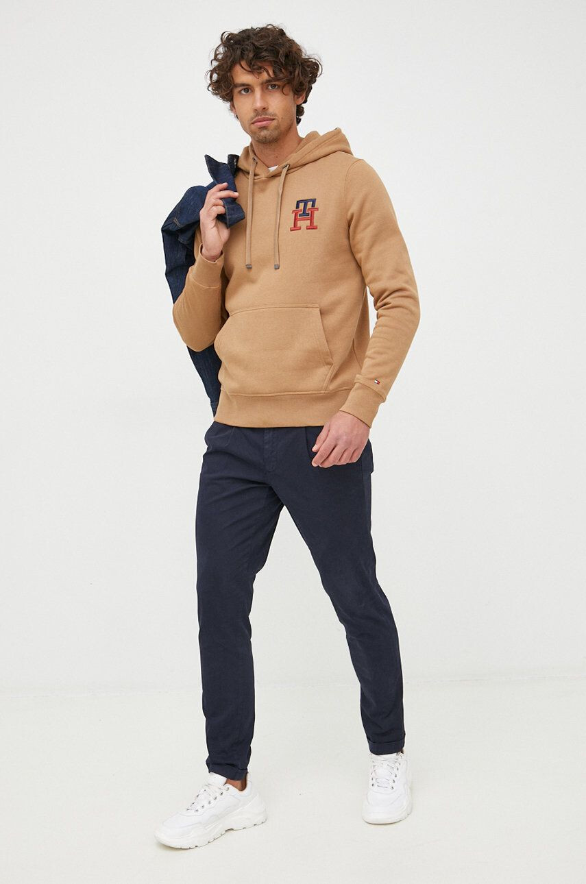 Tommy Hilfiger Суичър в бежово с апликация - Pepit.bg