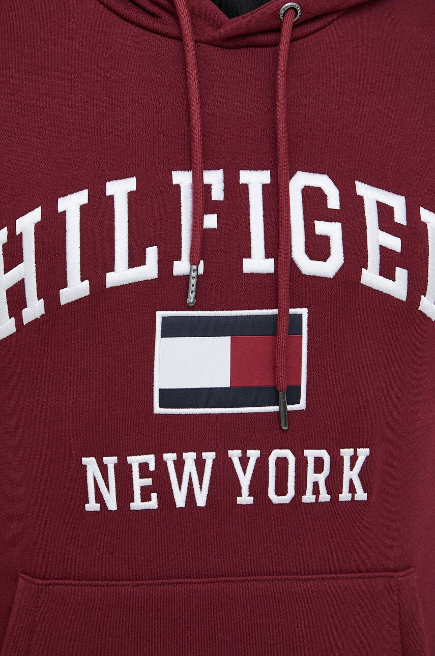 Tommy Hilfiger Суичър в бордо с изчистен дизайн - Pepit.bg