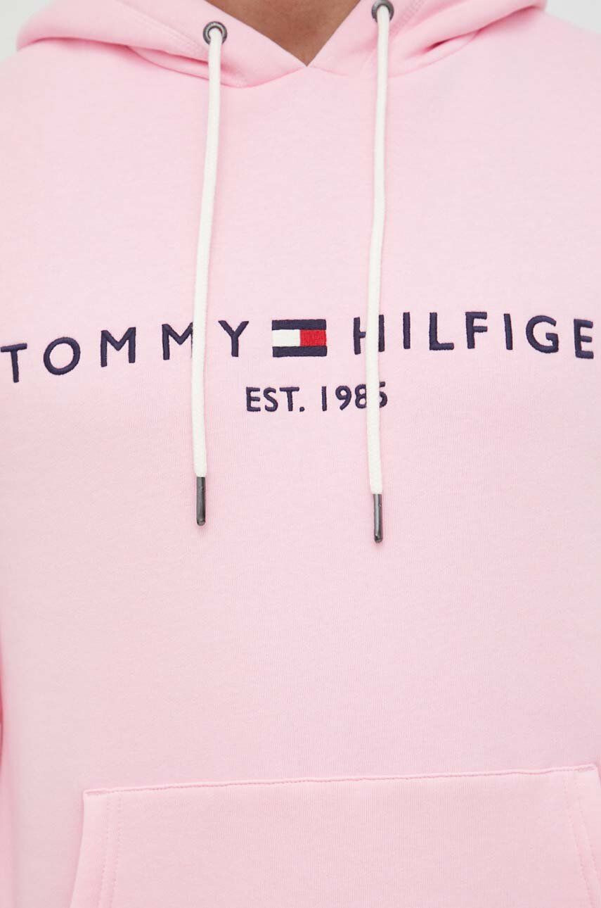 Tommy Hilfiger Суичър в тъмносиньо с качулка с десен - Pepit.bg