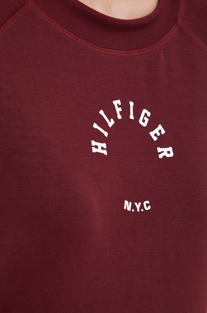 Tommy Hilfiger Суичър в бордо с принт - Pepit.bg