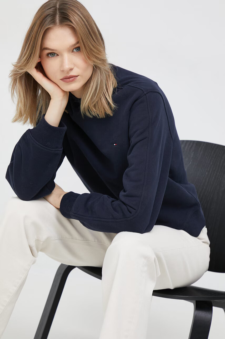 Tommy Hilfiger Суичър в тъмносиньо с изчистен дизайн - Pepit.bg