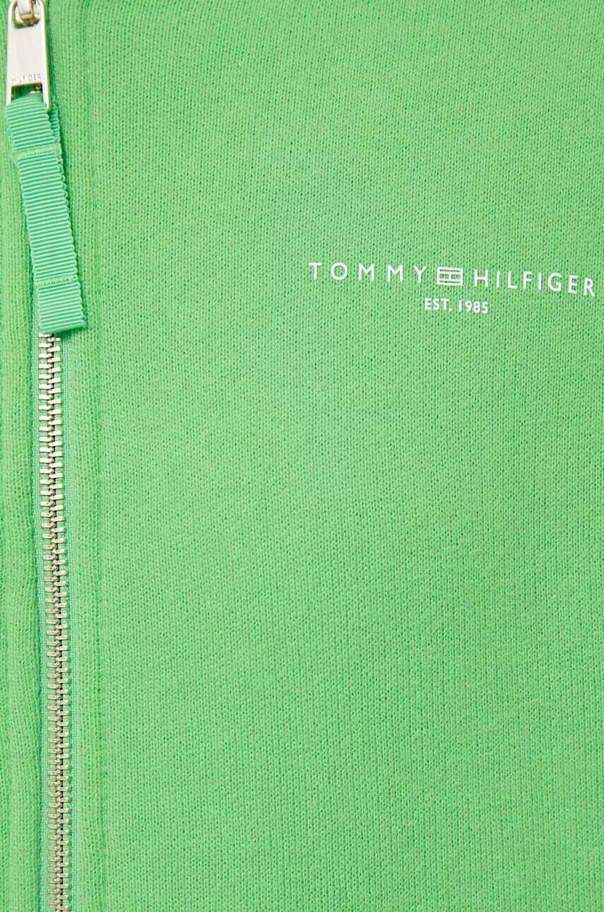 Tommy Hilfiger Суичър в зелено с качулка с изчистен дизайн - Pepit.bg