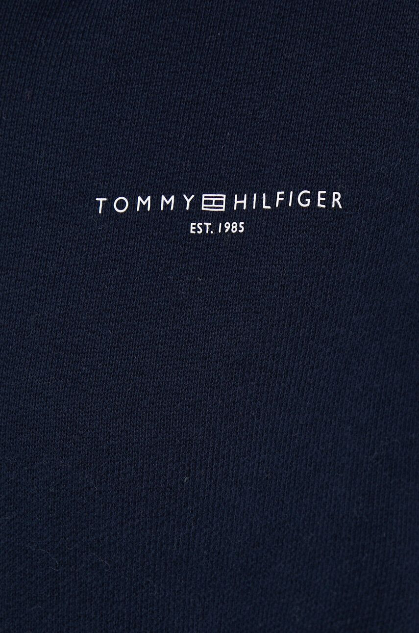 Tommy Hilfiger Суичър в тъмносиньо с качулка с изчистен дизайн - Pepit.bg