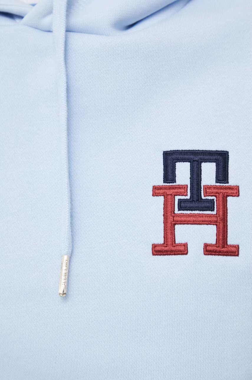 Tommy Hilfiger Суичър в синьо с качулка с апликация - Pepit.bg