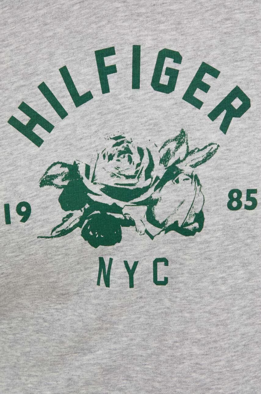 Tommy Hilfiger Суичър в сиво с качулка с принт - Pepit.bg