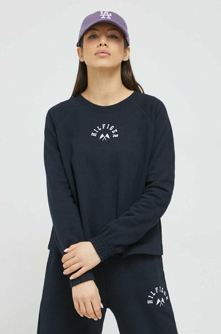 Tommy Hilfiger Суичър в тъмносиньо с апликация - Pepit.bg