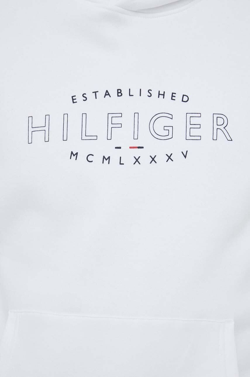 Tommy Hilfiger Суичър в бяло с качулка с принт - Pepit.bg