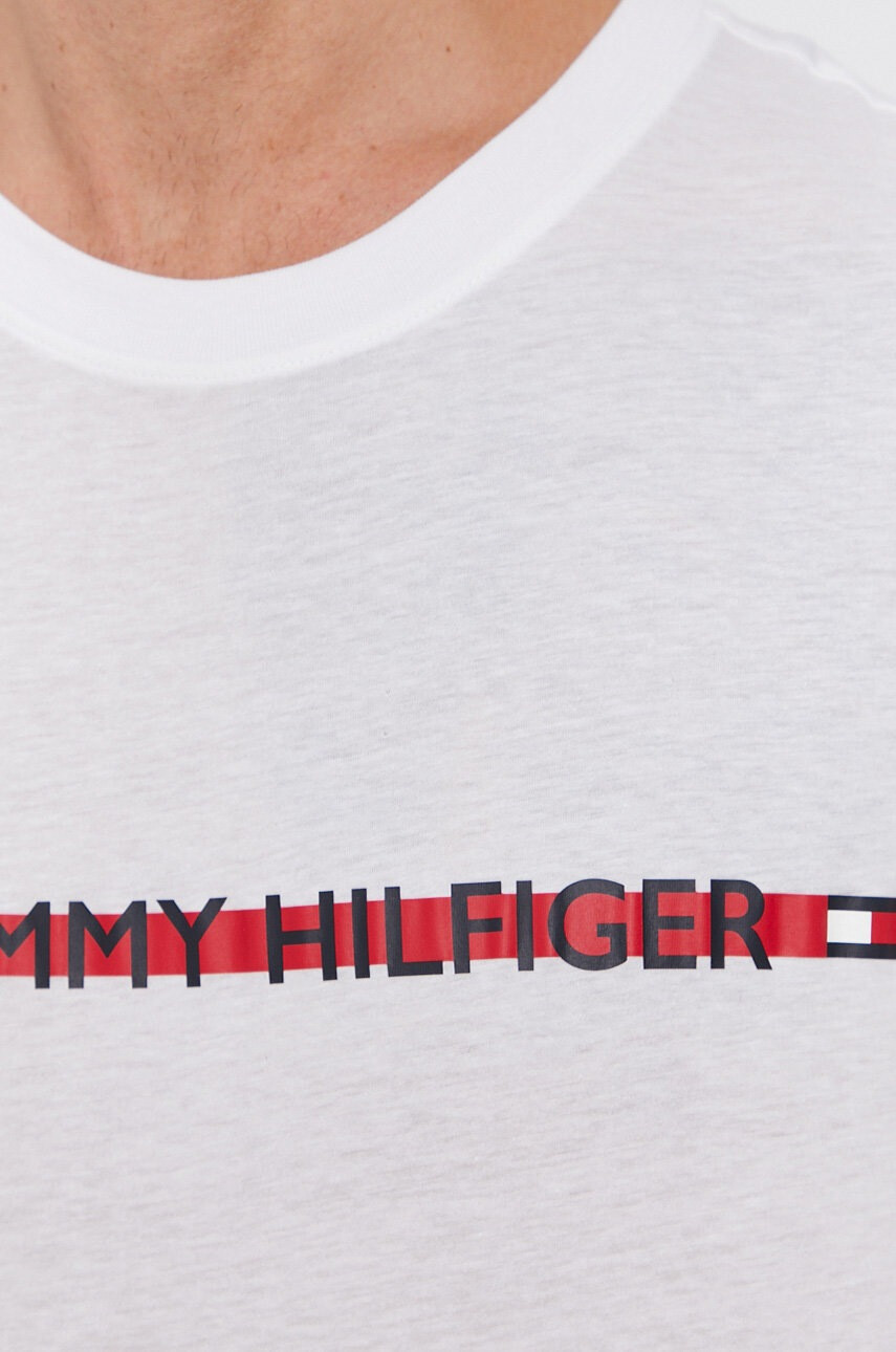 Tommy Hilfiger Тениска мъжка в бяло с принт - Pepit.bg