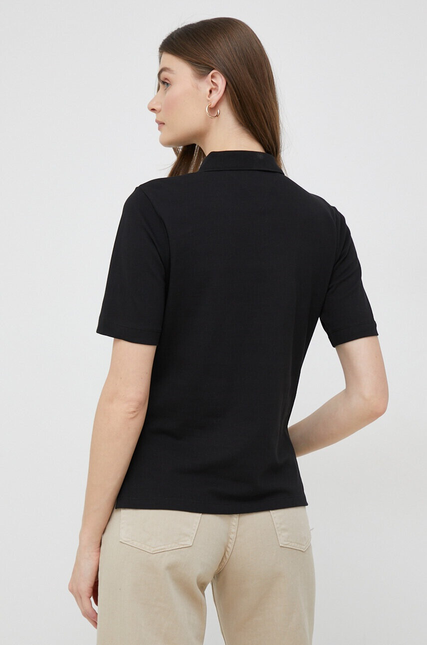 Tommy Hilfiger Тениска с яка в черно - Pepit.bg