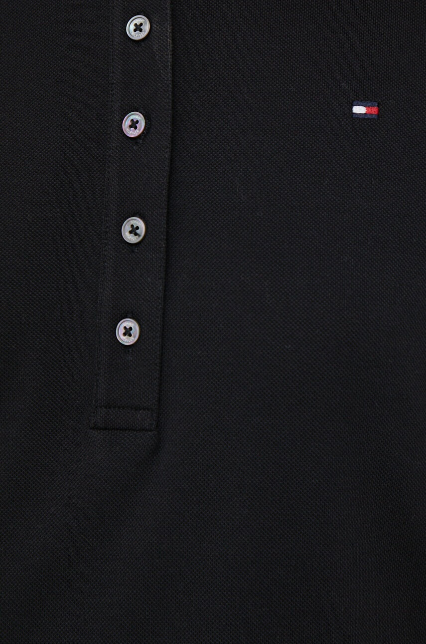 Tommy Hilfiger Тениска с яка в черно - Pepit.bg