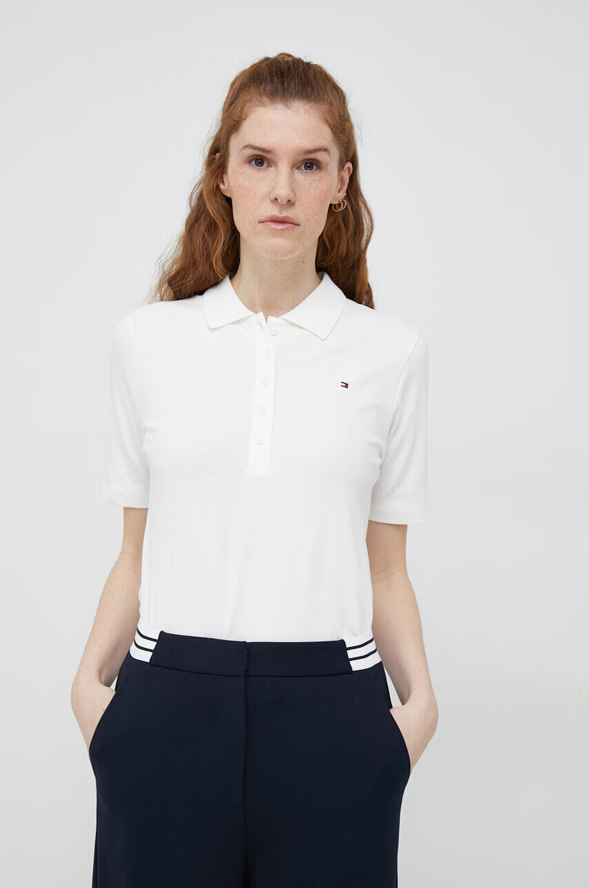 Tommy Hilfiger Тениска с яка в бяло - Pepit.bg