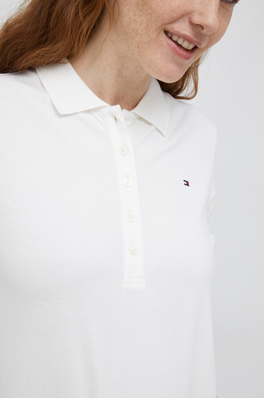 Tommy Hilfiger Тениска с яка в бяло - Pepit.bg