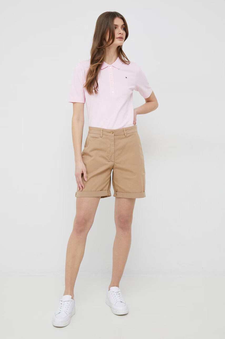 Tommy Hilfiger Тениска с яка в розово - Pepit.bg