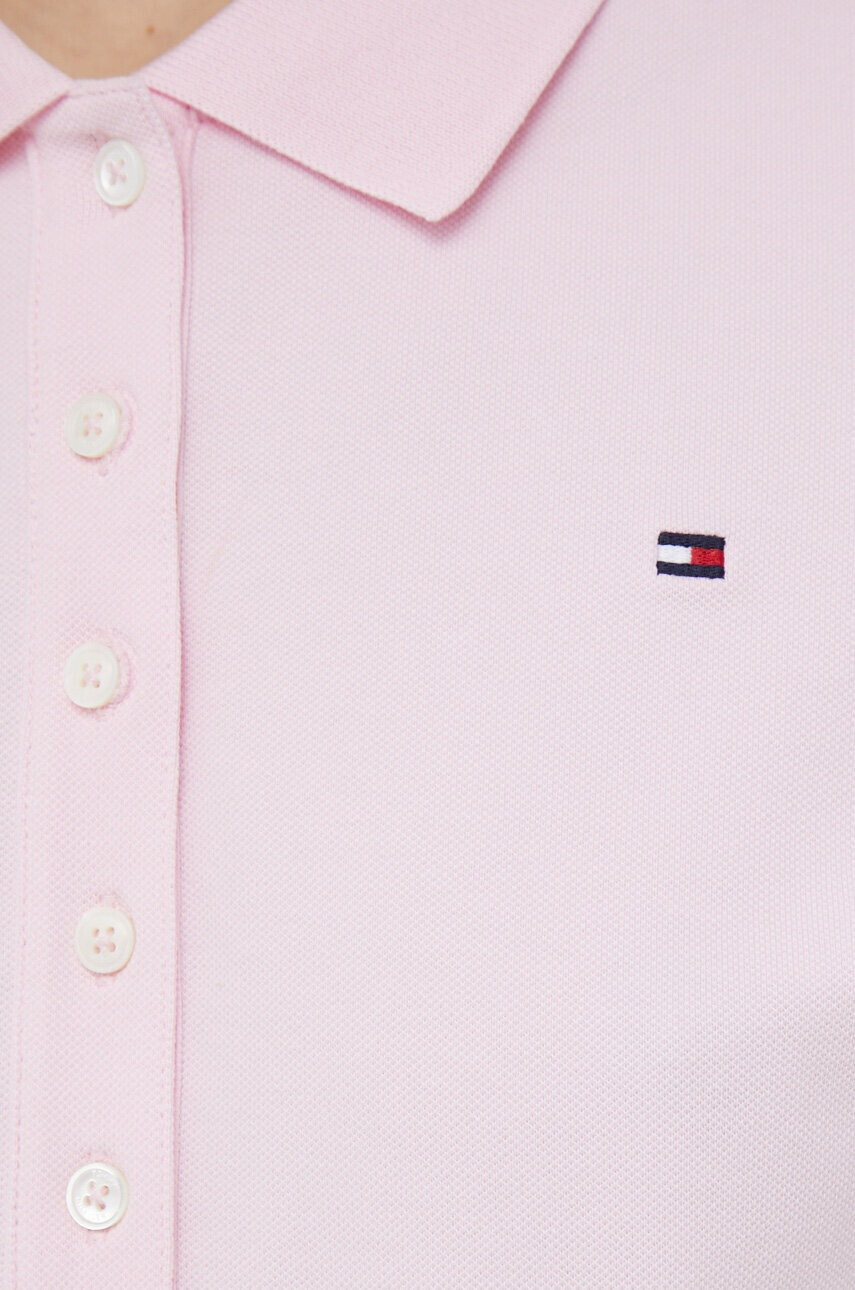 Tommy Hilfiger Тениска с яка в розово - Pepit.bg