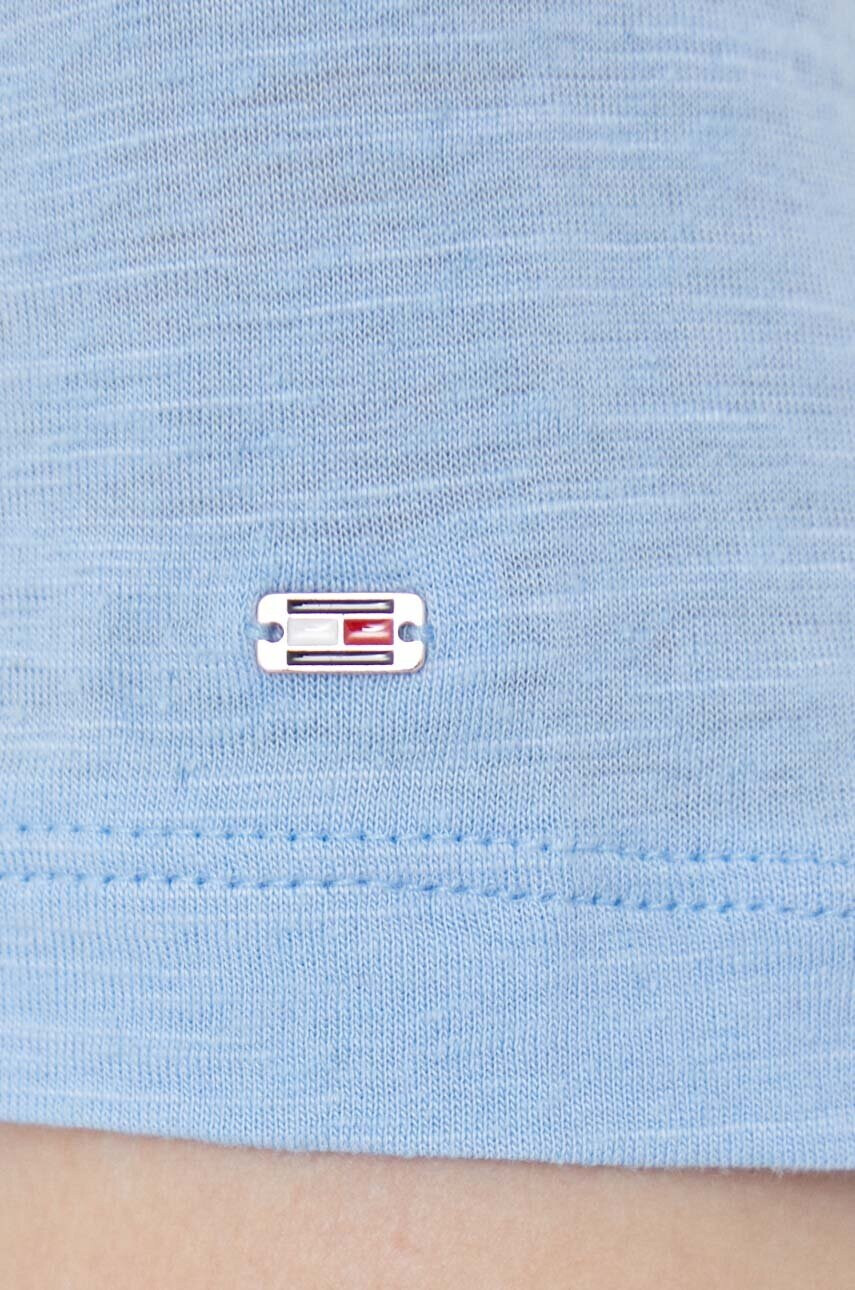 Tommy Hilfiger Тениска с лен в синьо - Pepit.bg