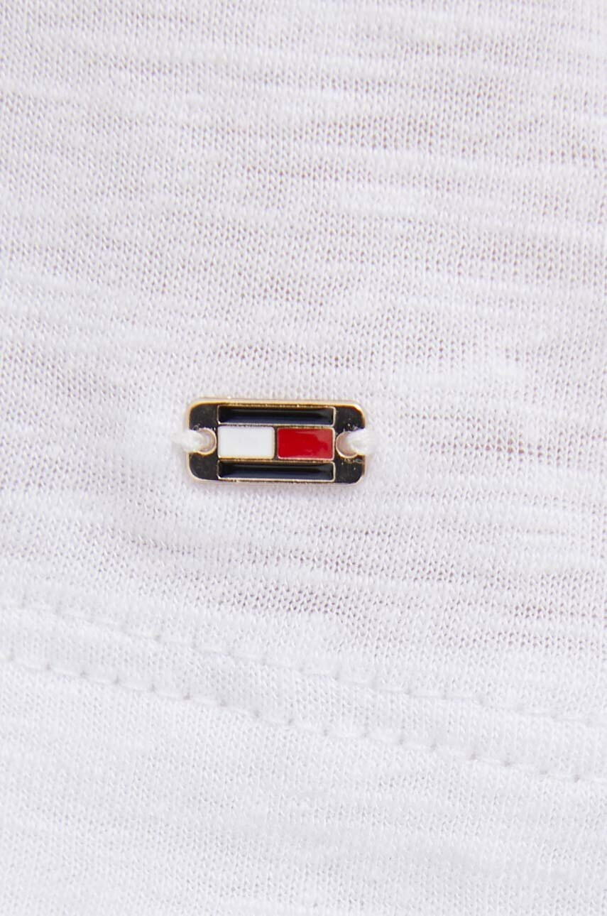 Tommy Hilfiger Тениска с лен в бяло - Pepit.bg