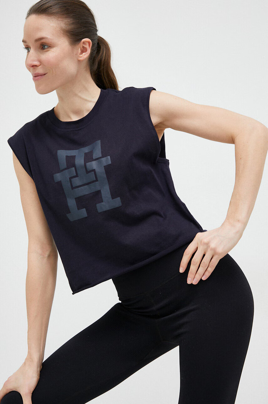 Tommy Hilfiger Топ дамски в тъмносиньо - Pepit.bg