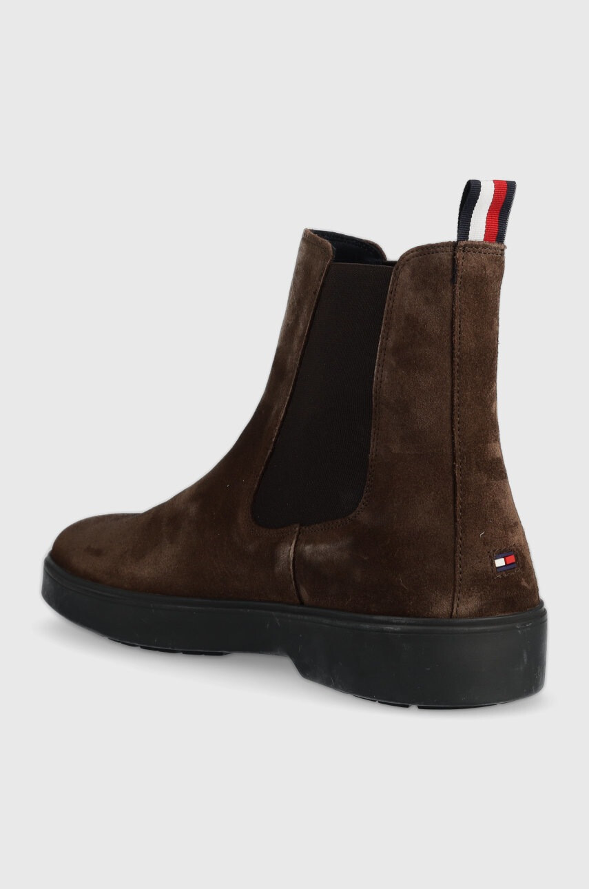 Tommy Hilfiger Велурени боти челси в кафяво - Pepit.bg