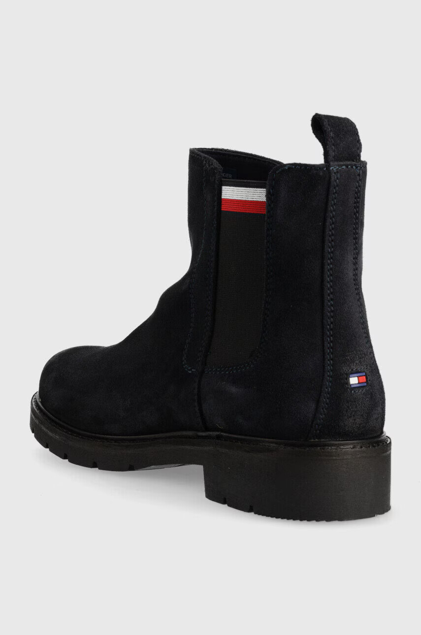 Tommy Hilfiger Велурени боти челси в тъмносиньо - Pepit.bg