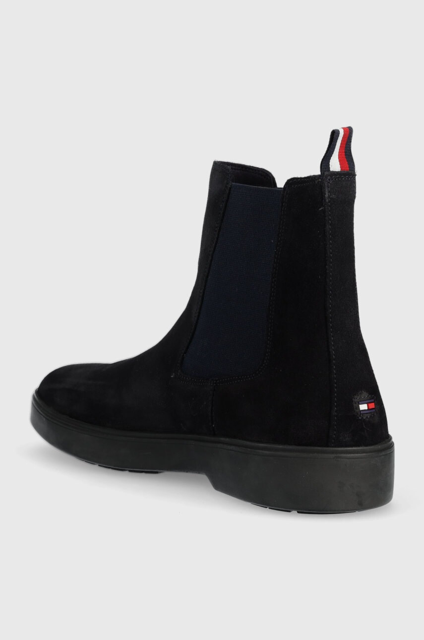 Tommy Hilfiger Велурени боти челси в тъмносиньо - Pepit.bg