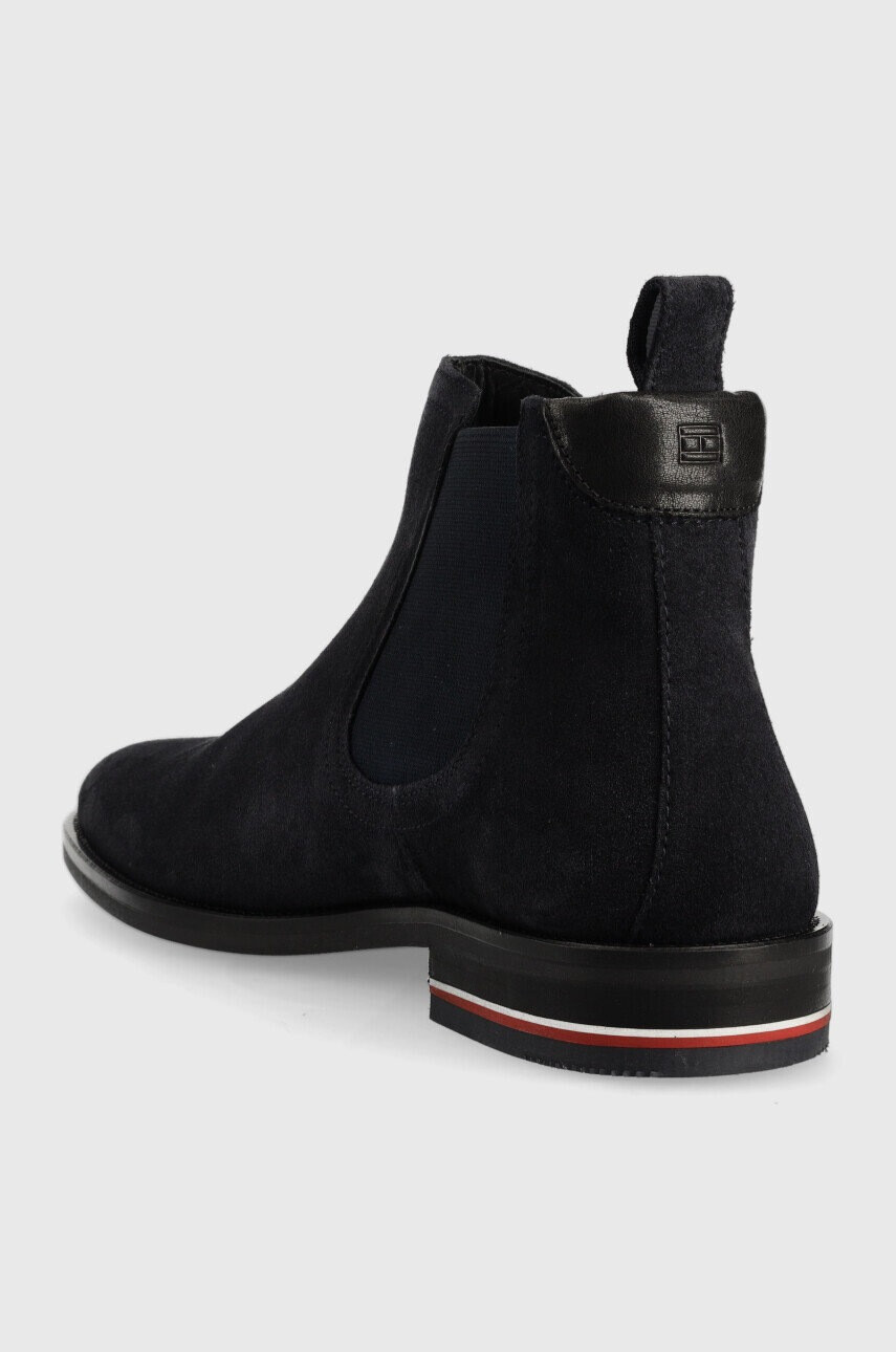 Tommy Hilfiger Велурени боти челси в тъмносиньо - Pepit.bg
