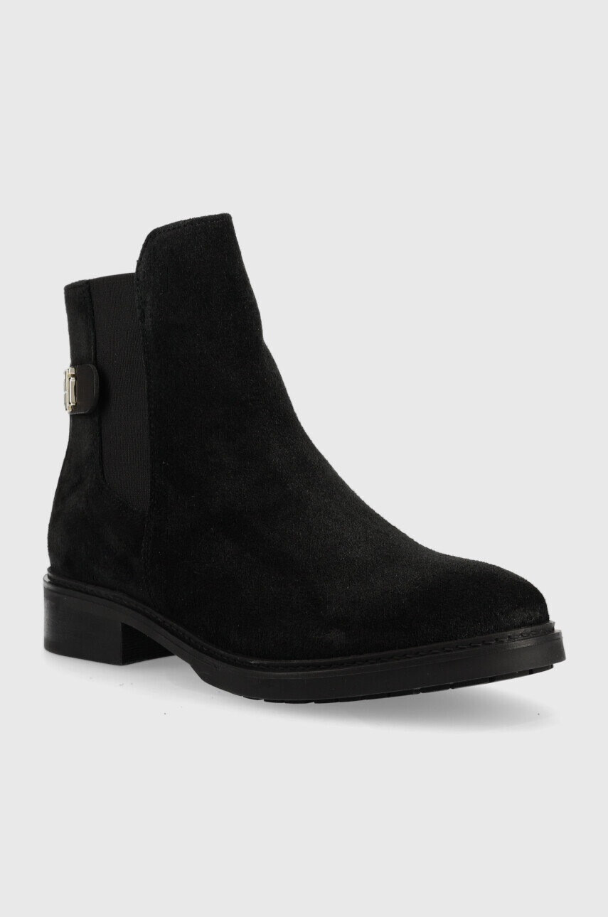 Tommy Hilfiger Велурени боти челси Th Suede Flat Boot - Pepit.bg
