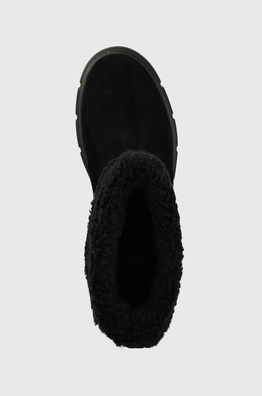 Tommy Hilfiger Велурени боти Warm Lining Suede Low Boot в черно с платформа с лека изолация - Pepit.bg