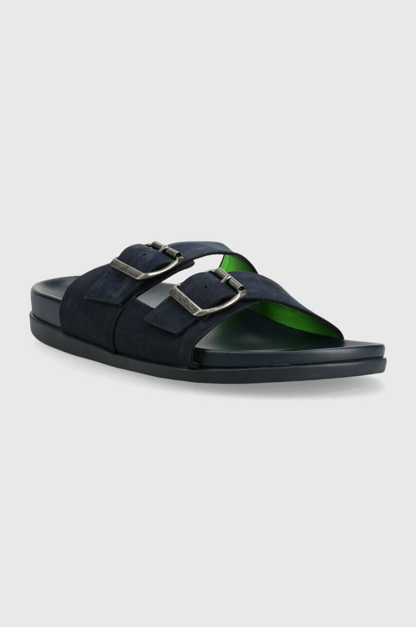 Tommy Hilfiger Велурени чехли HILFIGER NUBUCK BUCKLES SANDAL в тъмносиньо FM0FM04459 - Pepit.bg