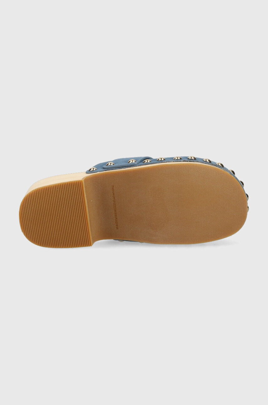 Tommy Hilfiger Велурени чехли TH CLOG SUEDE в тъмносиньо с платформа FW0FW07171 - Pepit.bg