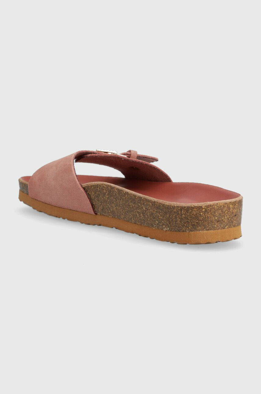 Tommy Hilfiger Велурени чехли TH MULE SANDAL SUEDE в розово FW0FW07071 - Pepit.bg