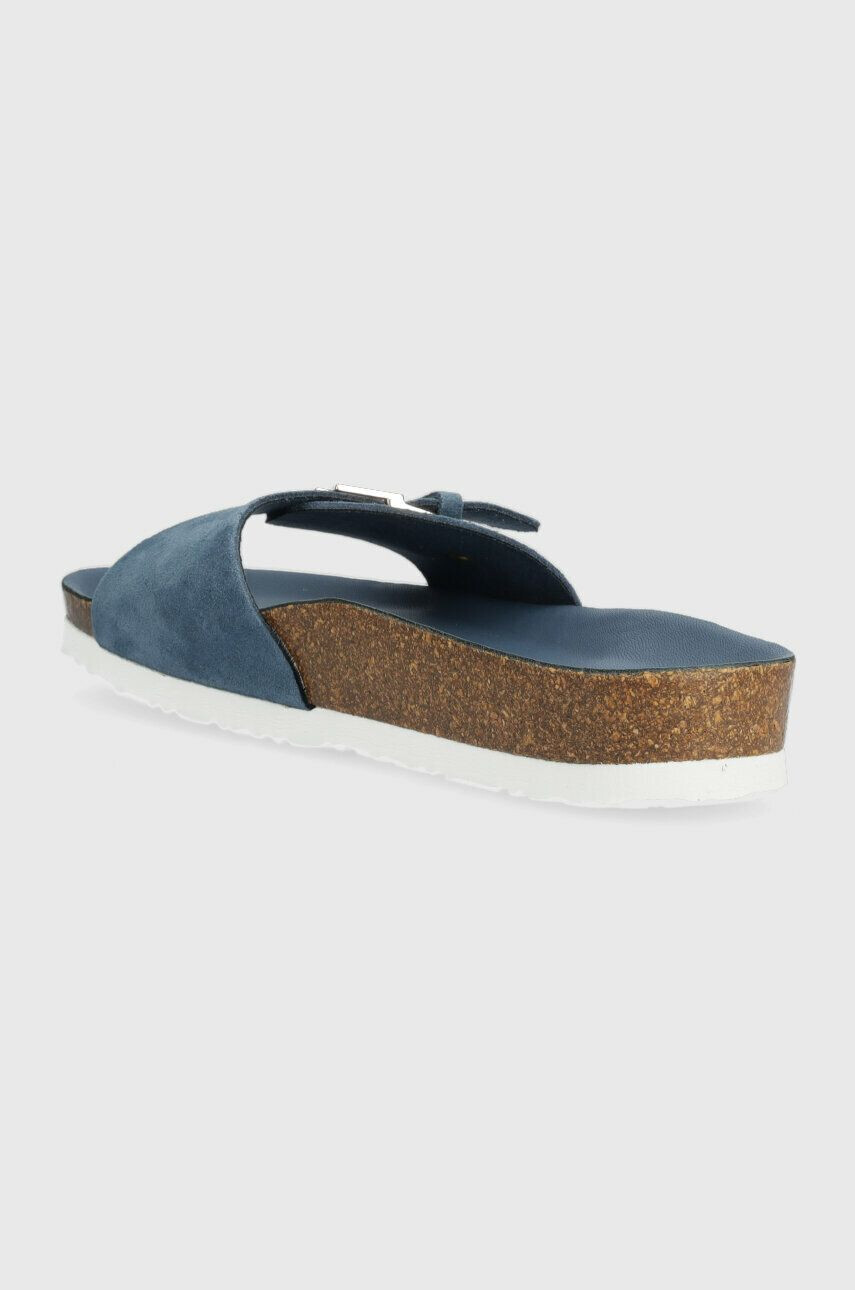 Tommy Hilfiger Велурени чехли TH MULE SANDAL SUEDE в синьо FW0FW07071 - Pepit.bg