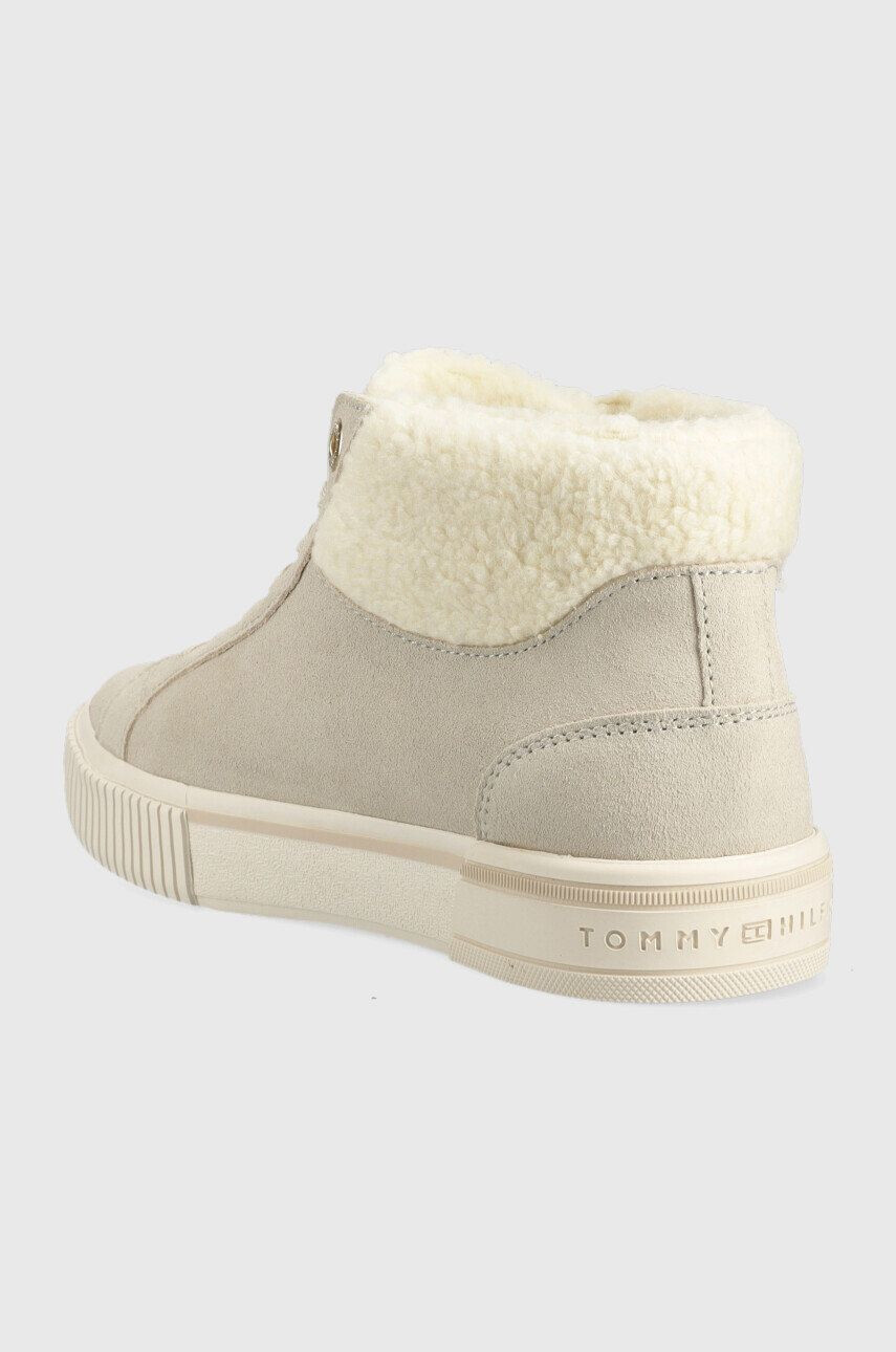 Tommy Hilfiger Велурени маратонки Warmlined High Sneaker в бежово - Pepit.bg