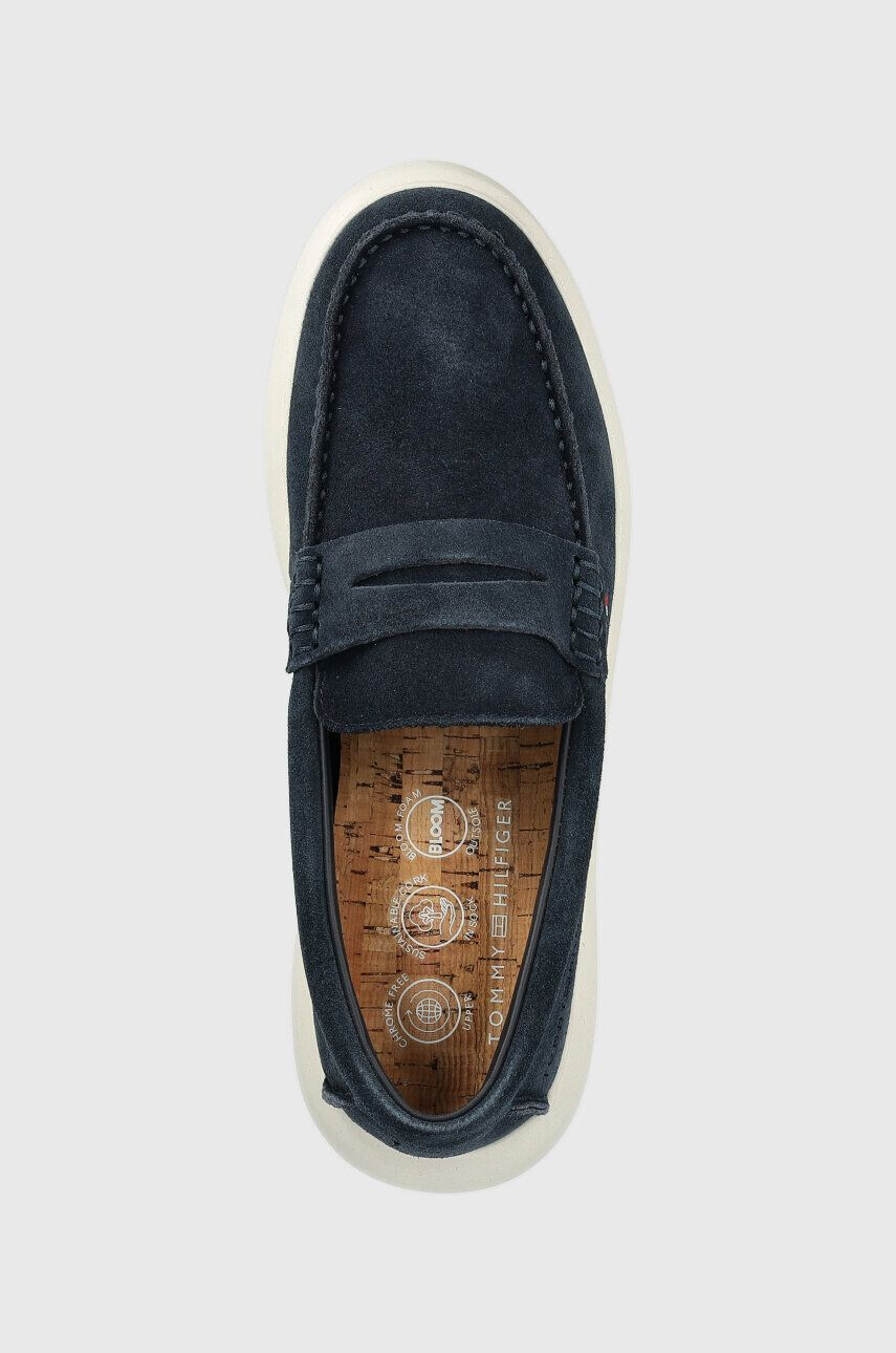 Tommy Hilfiger Велурени мокасини HYBRID LOAFER в тъмносиньо FM0FM04440 - Pepit.bg