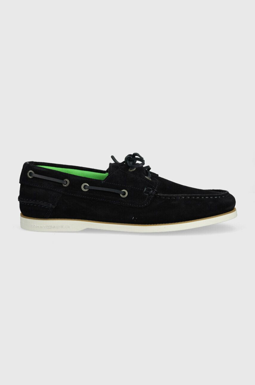 Tommy Hilfiger Велурени мокасини TH BOAT SHOE CORE SUEDE в тъмносиньо FM0FM04505 - Pepit.bg