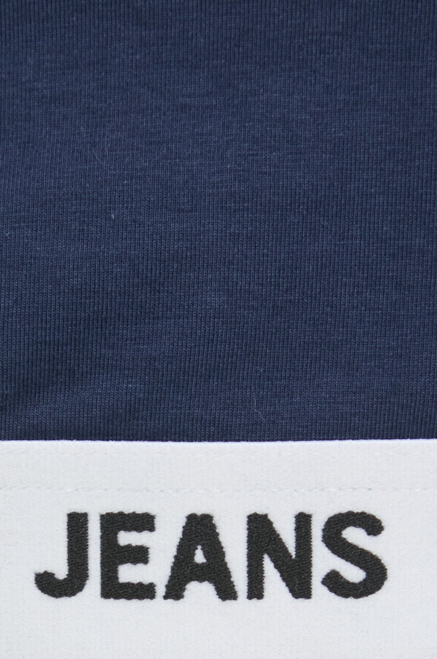 Tommy Jeans Блуза с дълги ръкави в тъмносиньо с ниско поло - Pepit.bg