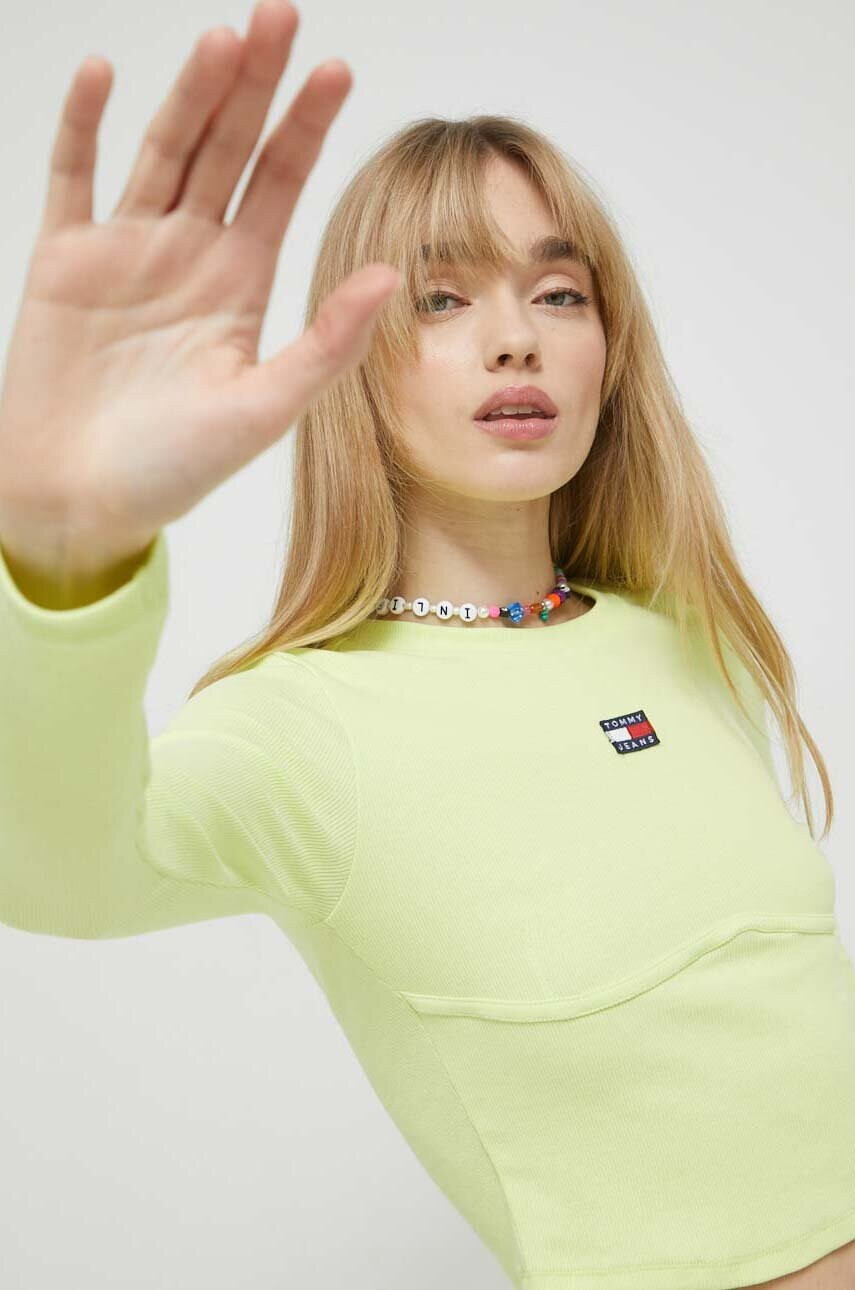 Tommy Jeans Блуза с дълги ръкави в зелено - Pepit.bg