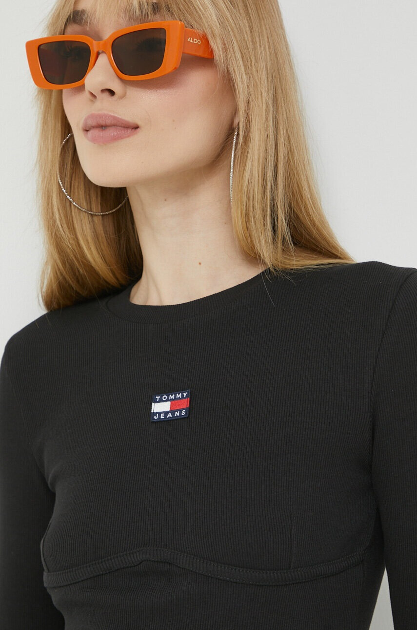 Tommy Jeans Блуза с дълги ръкави в черно - Pepit.bg