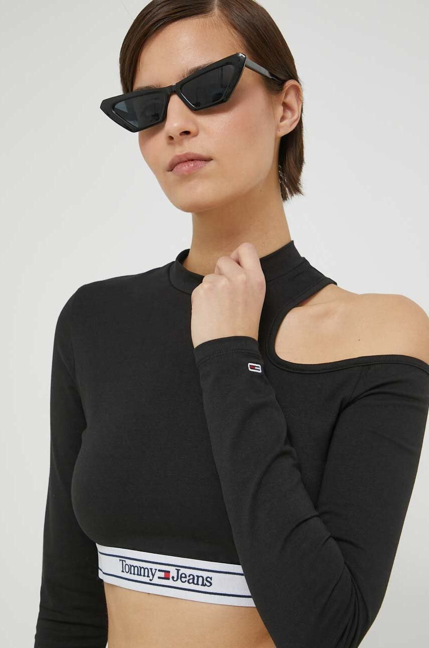 Tommy Jeans Блуза с дълги ръкави в черно - Pepit.bg