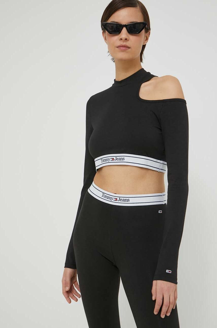 Tommy Jeans Блуза с дълги ръкави в черно - Pepit.bg