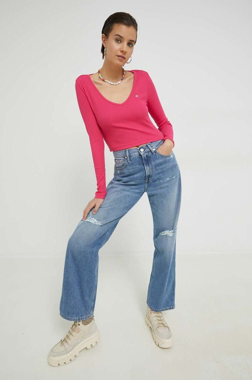 Tommy Jeans Блуза с дълги ръкави в бяло - Pepit.bg