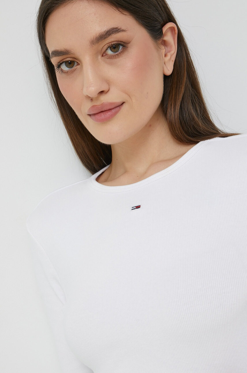 Tommy Jeans Блуза с дълги ръкави в бяло - Pepit.bg