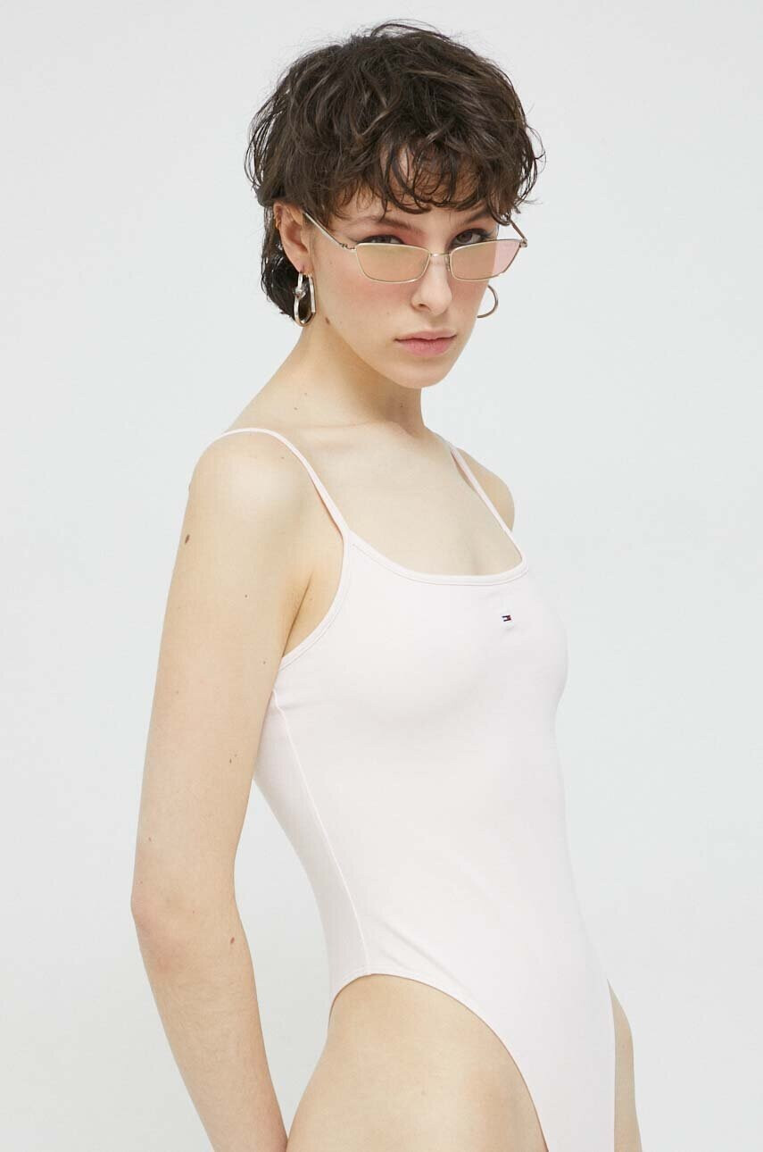 Tommy Jeans Боди дамско в розово - Pepit.bg