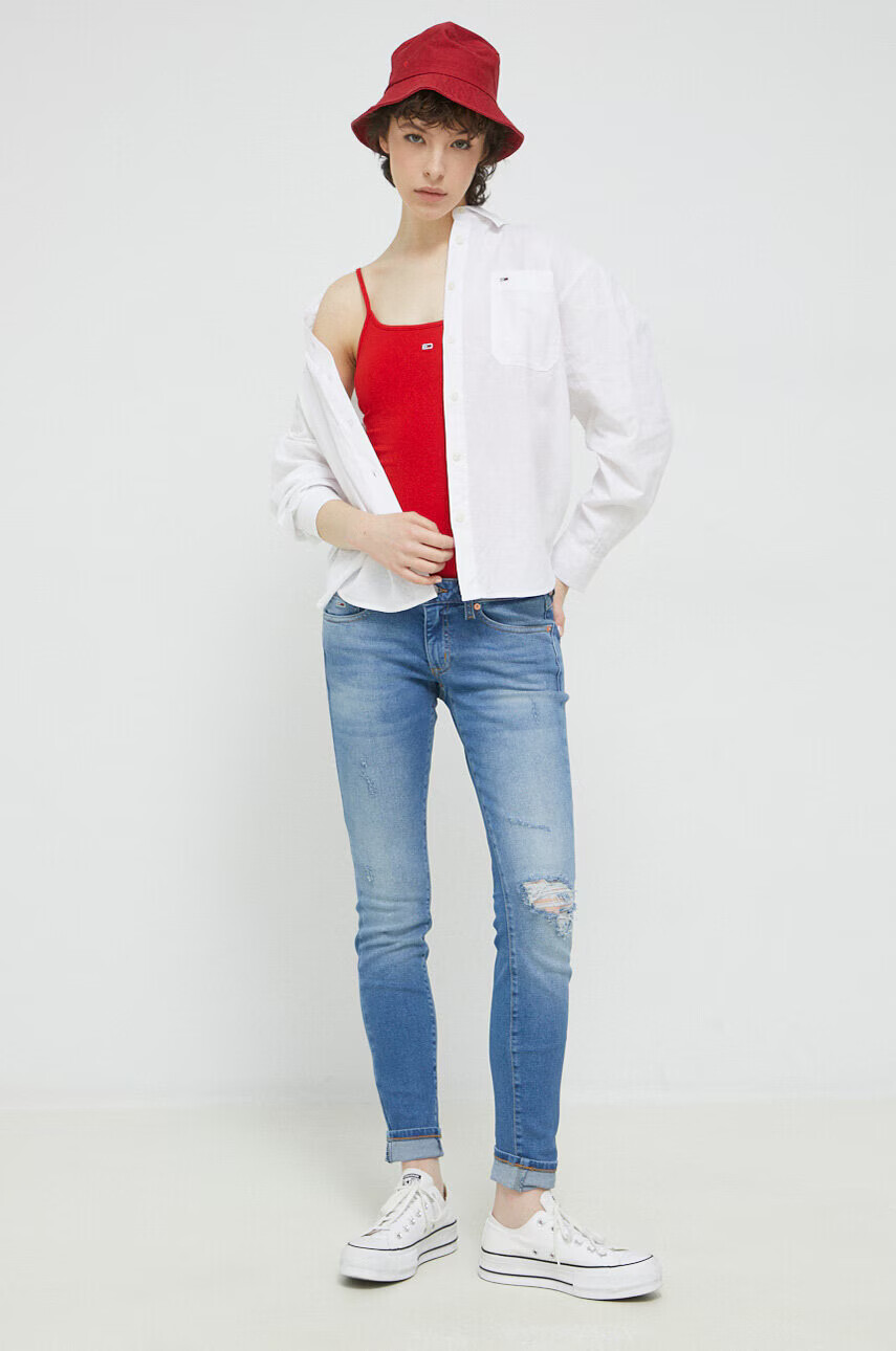 Tommy Jeans Боди дамско в черно - Pepit.bg