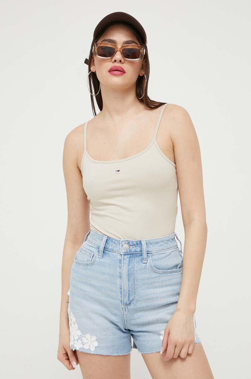Tommy Jeans Боди дамско в черно - Pepit.bg