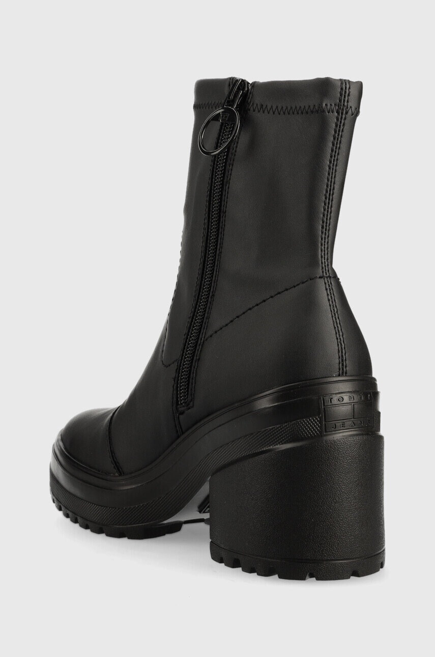 Tommy Jeans Боти Heeled Boot в черно с висок ток - Pepit.bg