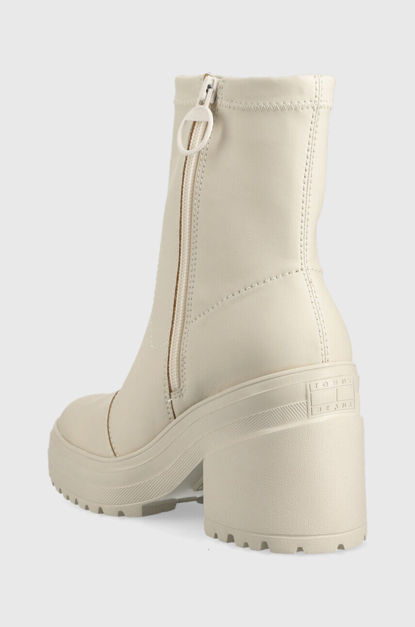 Tommy Jeans Боти Heeled Boot в бежово с висок ток - Pepit.bg